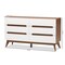 Baxton Studio Calypso Mid-Century White and Walnut Wood 6-Drawer Storage Dresser 137-7502 - alternate 4